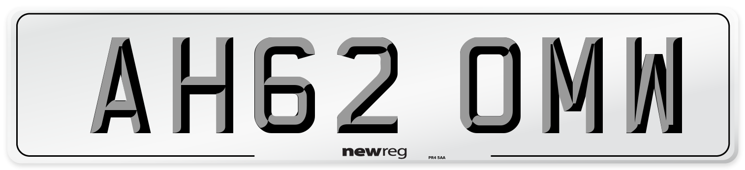 AH62 OMW Number Plate from New Reg